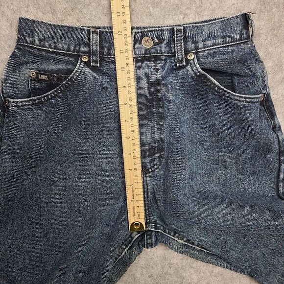 Vintage Lee Mom Jeans Women's 10 Petite (26x27) Blue High Rise USA Made Retro - Picture 8 of 12